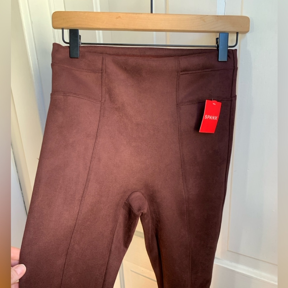NWT Spanx Faux Suede Leggings Dark Terracotta Small - Picture 4 of 5